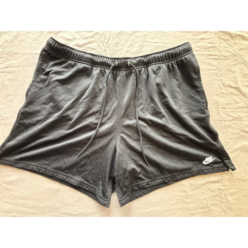 Nike Mens Mesh Athletic Shorts Black XL Drawstring Gym Basketball Training